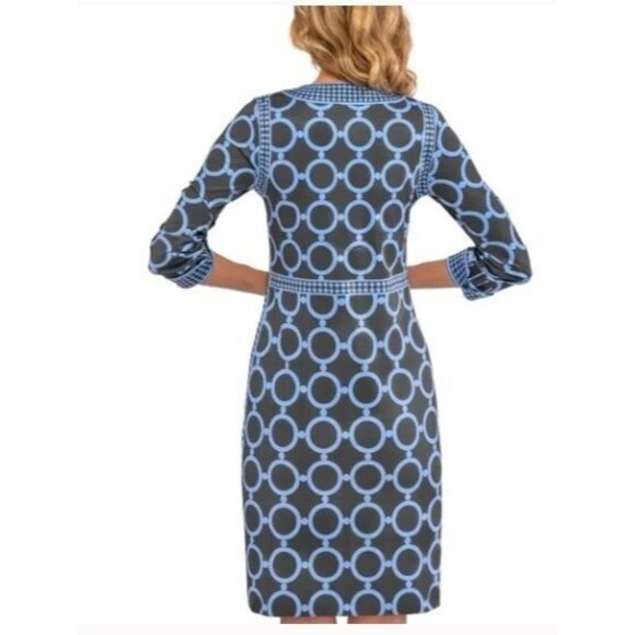 Gretchen Scott Trimmed Up Dress Dip & Dot Gray Blue Retail $212 NWT Size XS - Picture 12 of 15